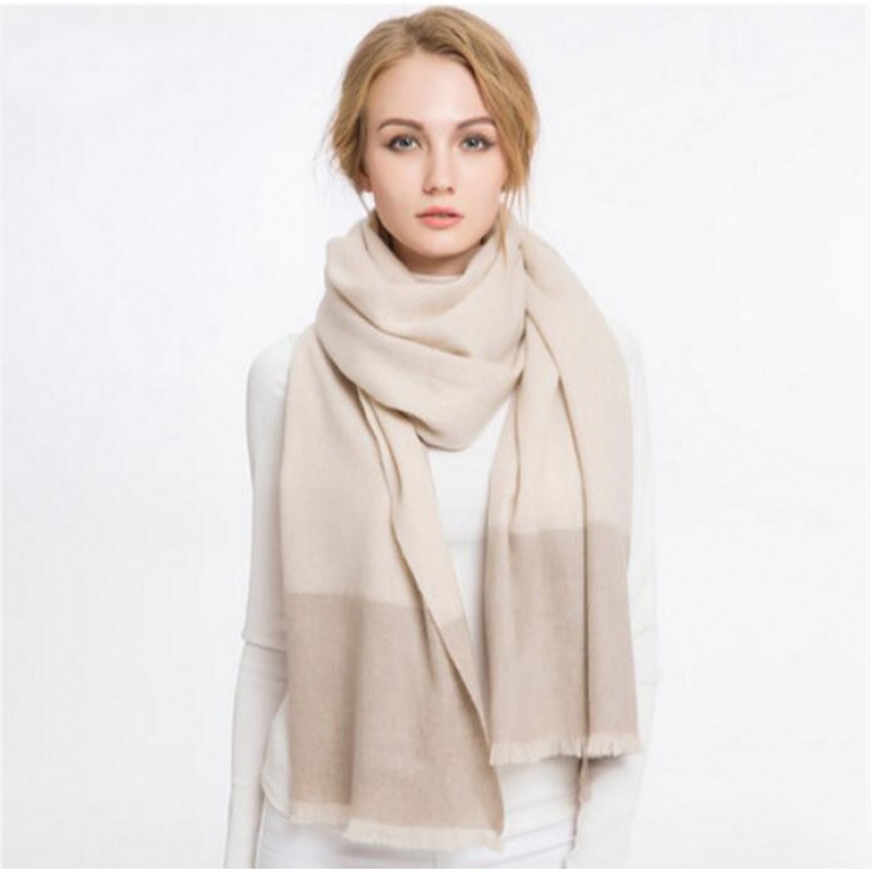 Pure Cashmere Scarves Beige Women Fashional Winter Scarf